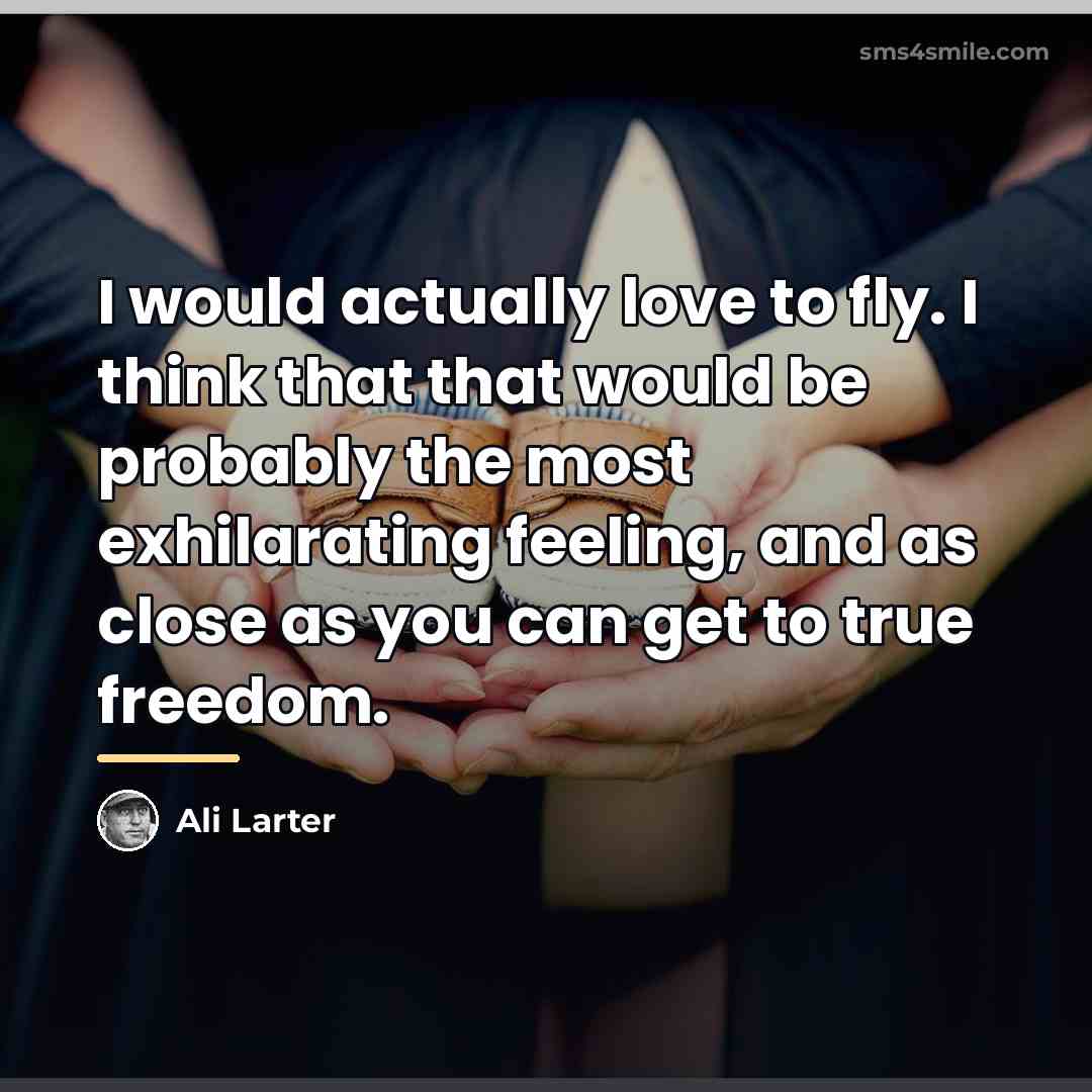 “I would actually love to fly. I think that that…” quote by Ali Larter