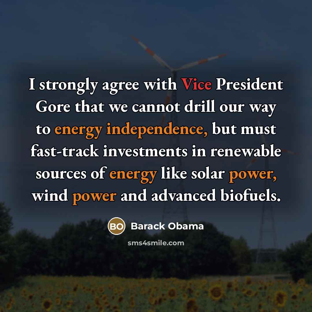 “I strongly agree with Vice President Gore that we cannot…” quote by Barack Obama