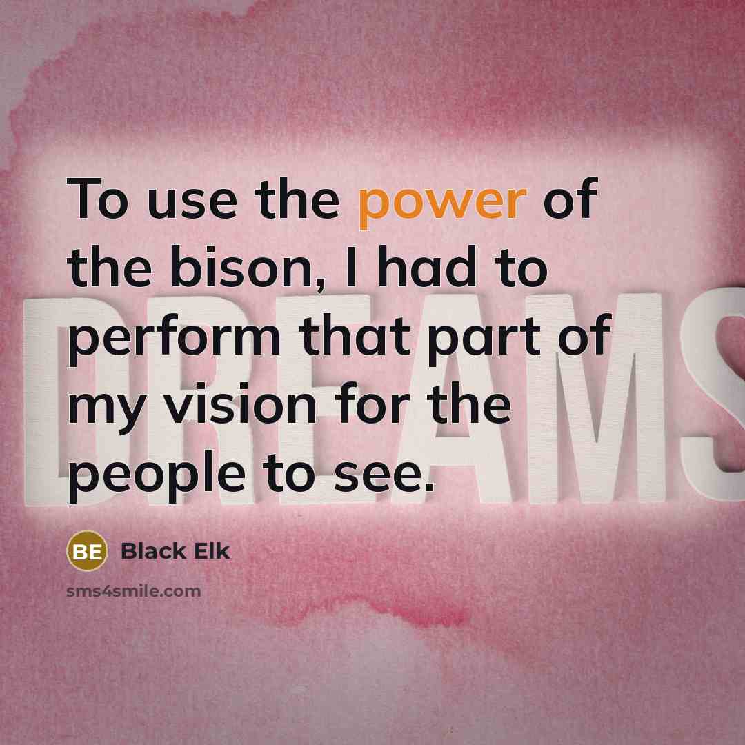 “To use the power of the bison, I had to…” quote by Black Elk