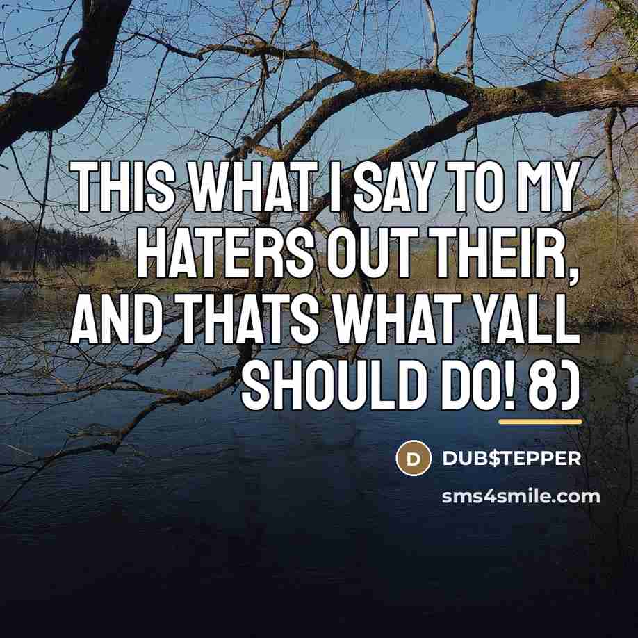 “THIS WHAT I SAY TO MY HATERS OUT THEIR, AND…” quote by DUB$TEPPER