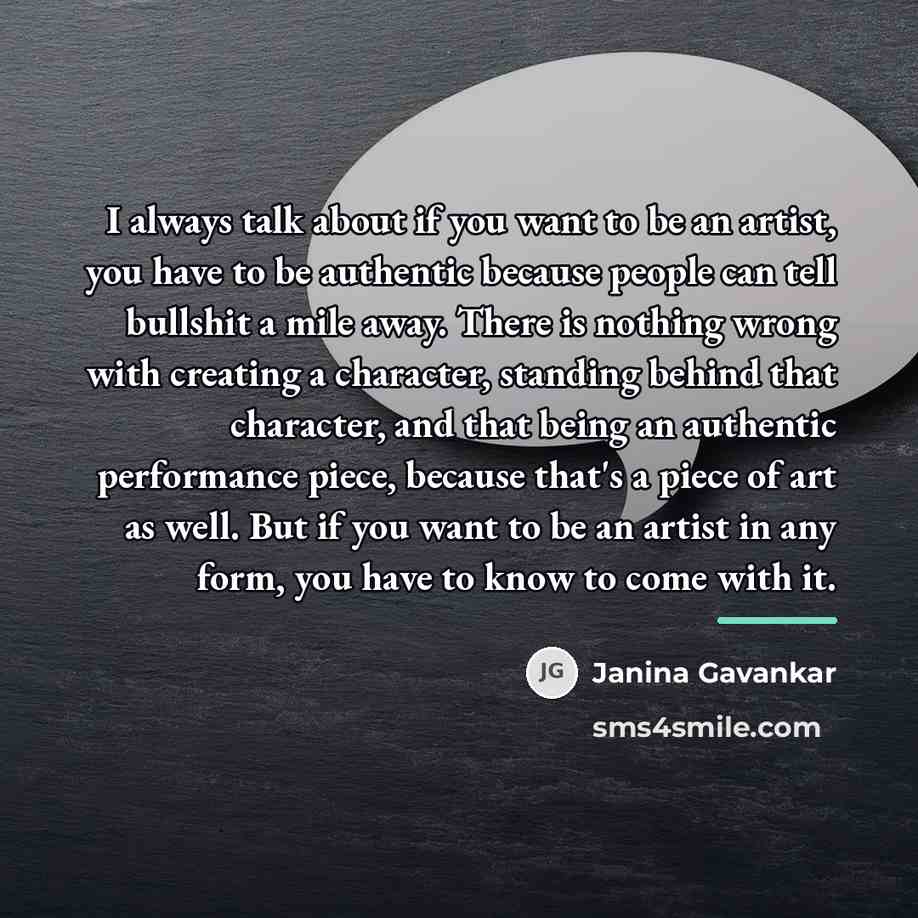 “I always talk about if you want to be an…” quote by Janina Gavankar