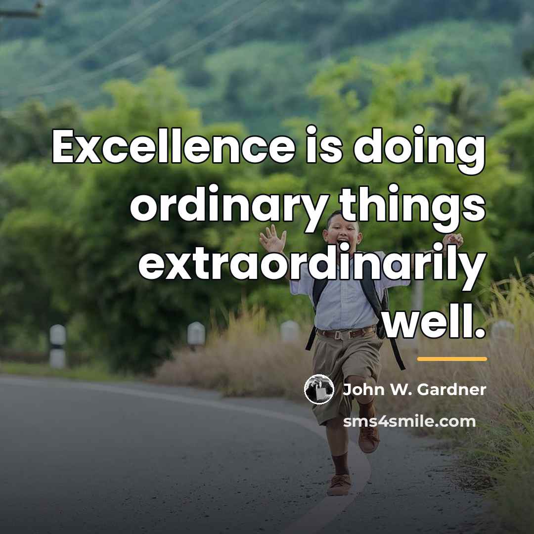 “Excellence is doing ordinary things extraordinarily well.…” quote by John W. Gardner