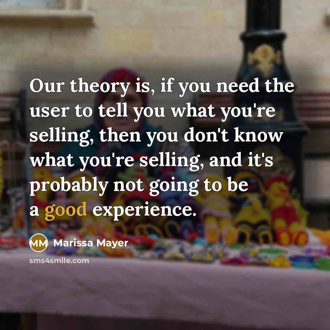 “Our theory is, if you need the user to tell…” quote by Marissa Mayer