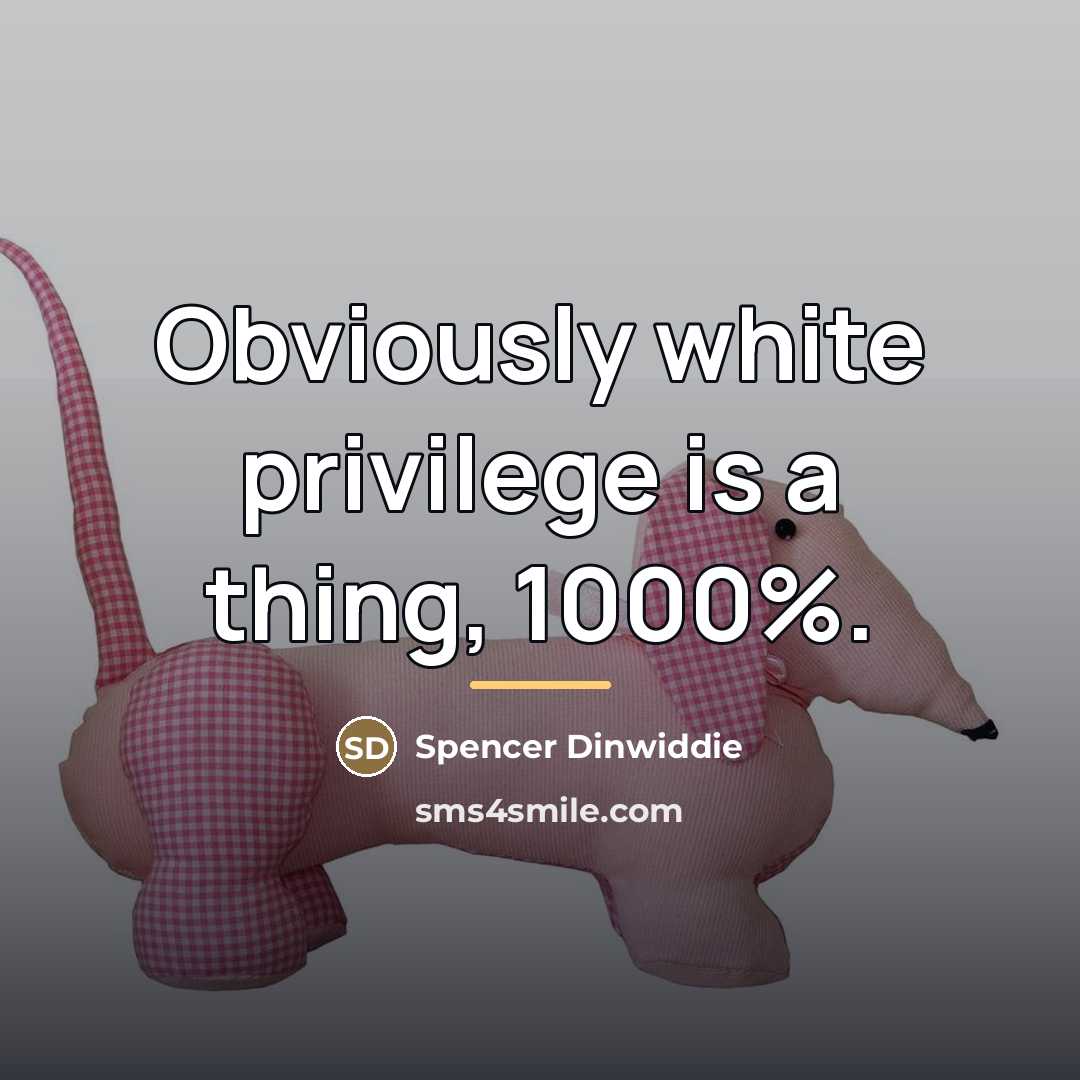 “Obviously white privilege is a thing, 1000%.…” quote by Spencer Dinwiddie