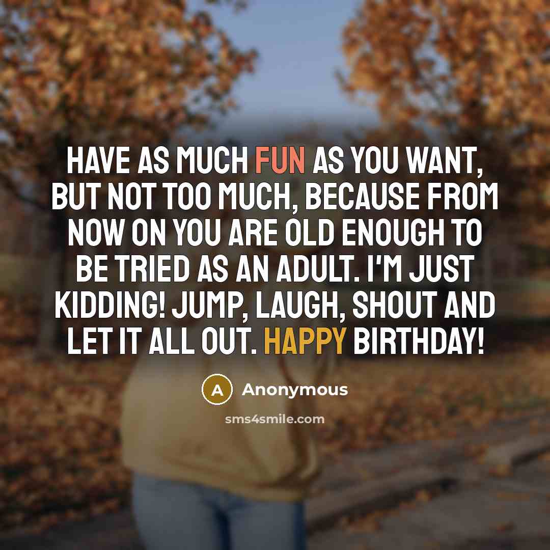 “Have as much fun as you want, but not too…” quote by Anonymous
