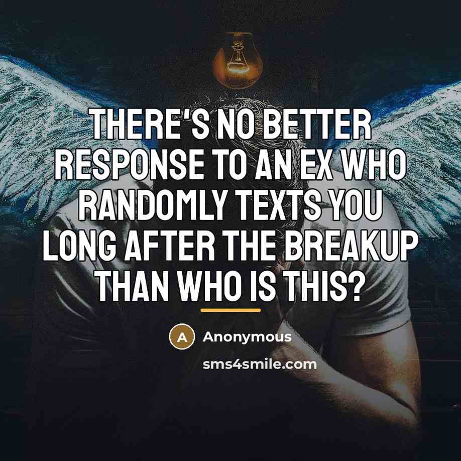 “There's no better response to an ex who randomly texts…” quote by Anonymous
