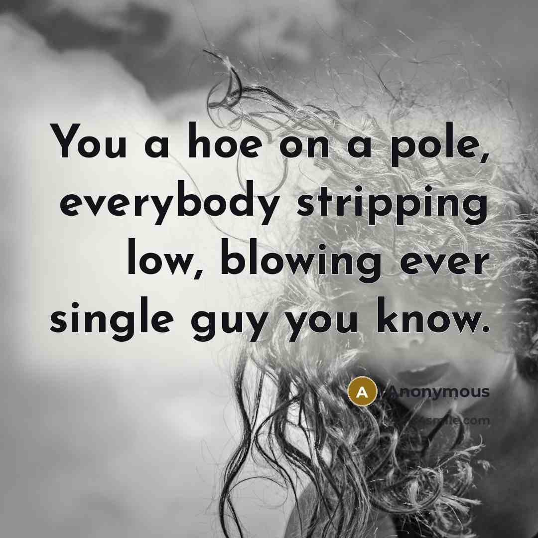“You a hoe on a pole, everybody stripping low, blowing…” quote by Anonymous
