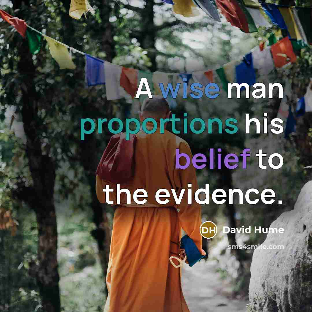 “A wise man proportions his belief to the evidence.…” quote by David Hume