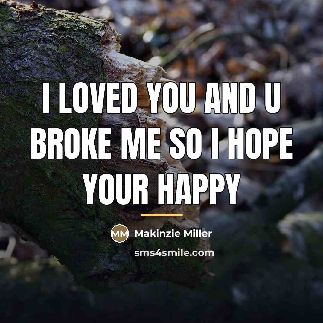 “I loved you and u broke me so I hope…” quote by Makinzie Miller