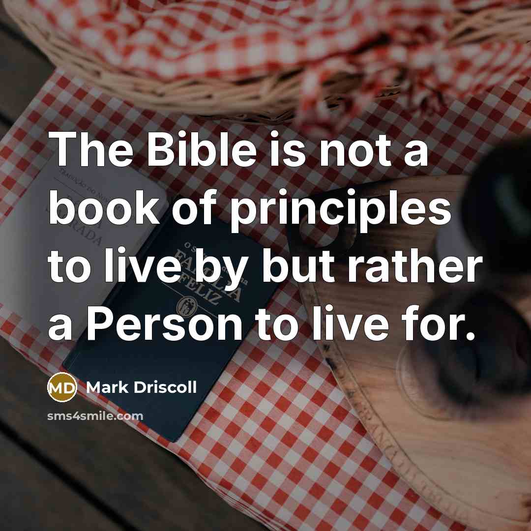 “The Bible is not a book of principles to live…” quote by Mark Driscoll