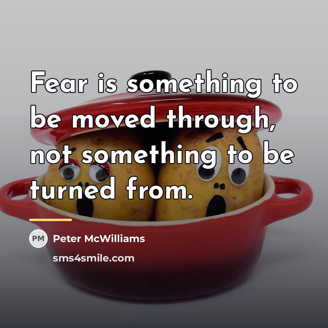 “Fear is something to be moved through, not something to…” quote by Peter McWilliams