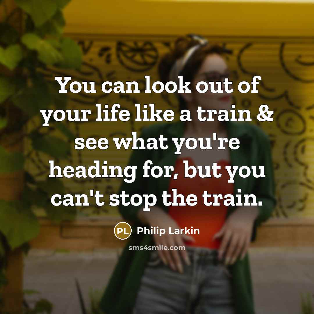 “You can look out of your life like a train…” quote by Philip Larkin
