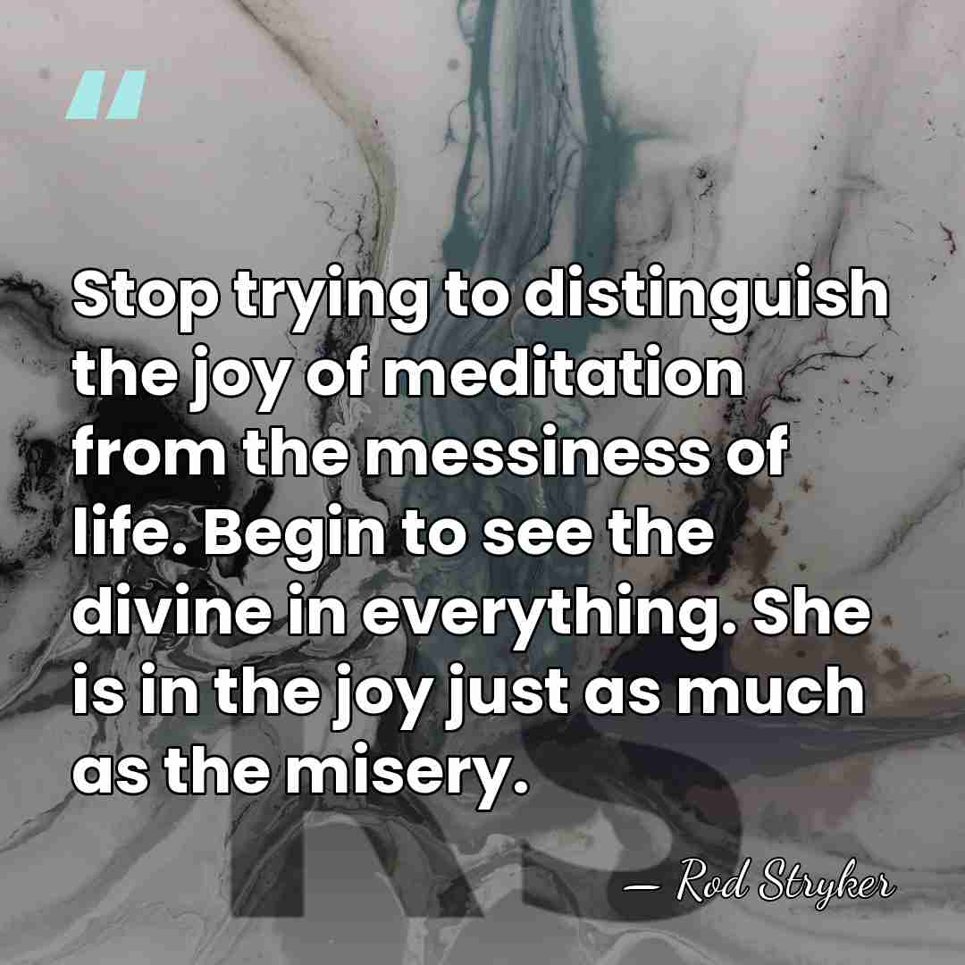 Stop trying to distinguish the joy of meditation from the messiness of&hellip; - Rod Stryker