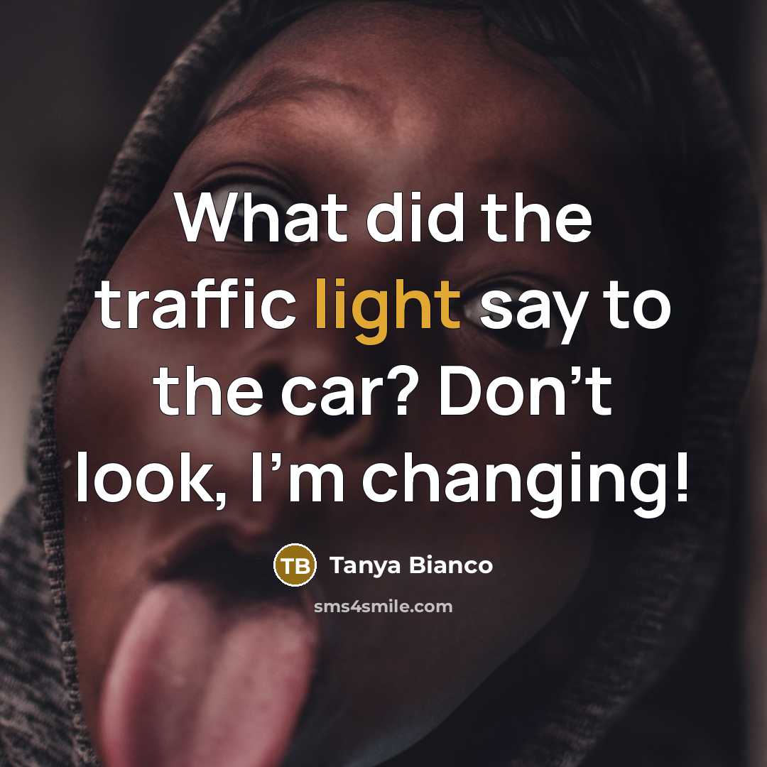 “What did the traffic light say to the car? Don't…” quote by Tanya Bianco