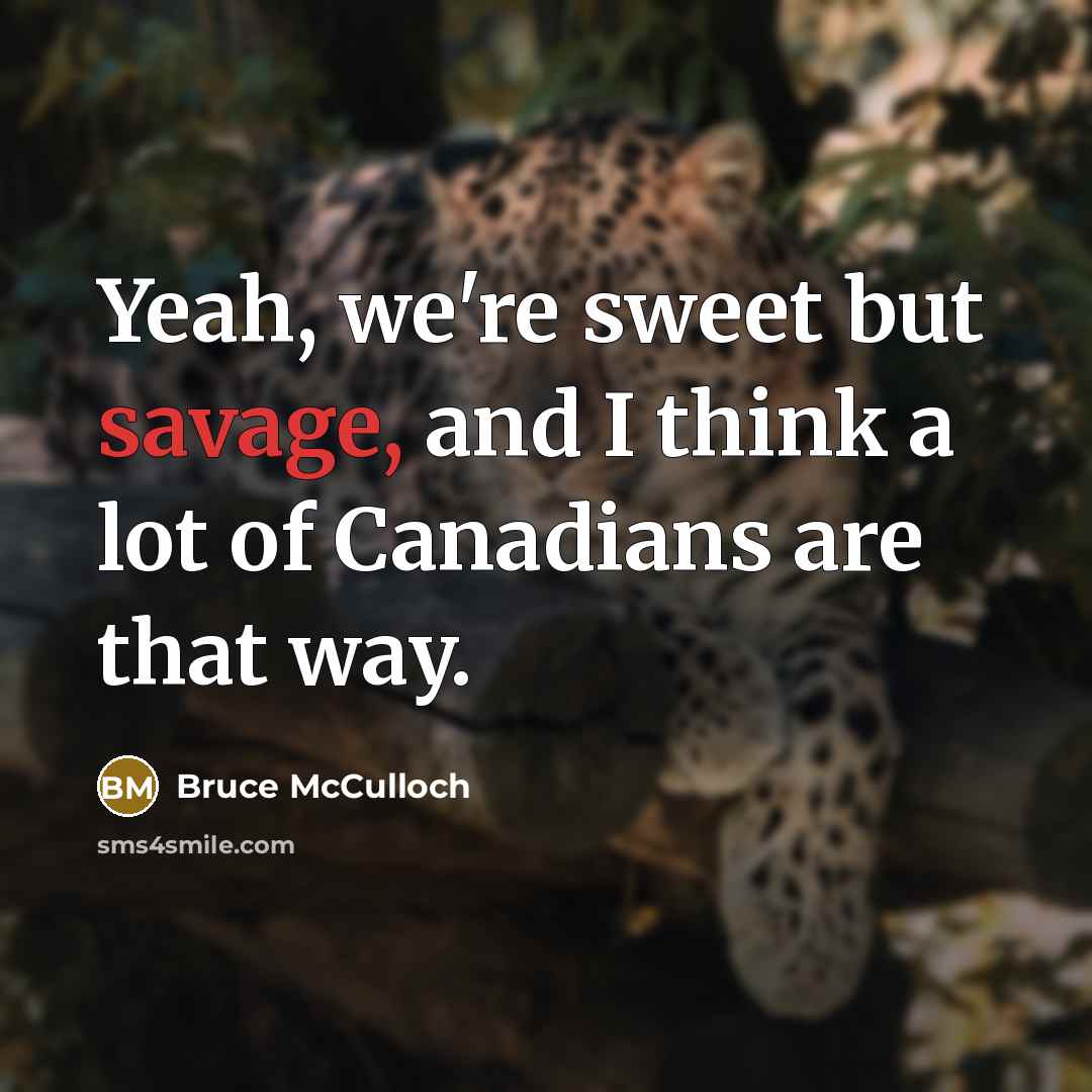“Yeah, we're sweet but savage, and I think a lot…” quote by Bruce McCulloch