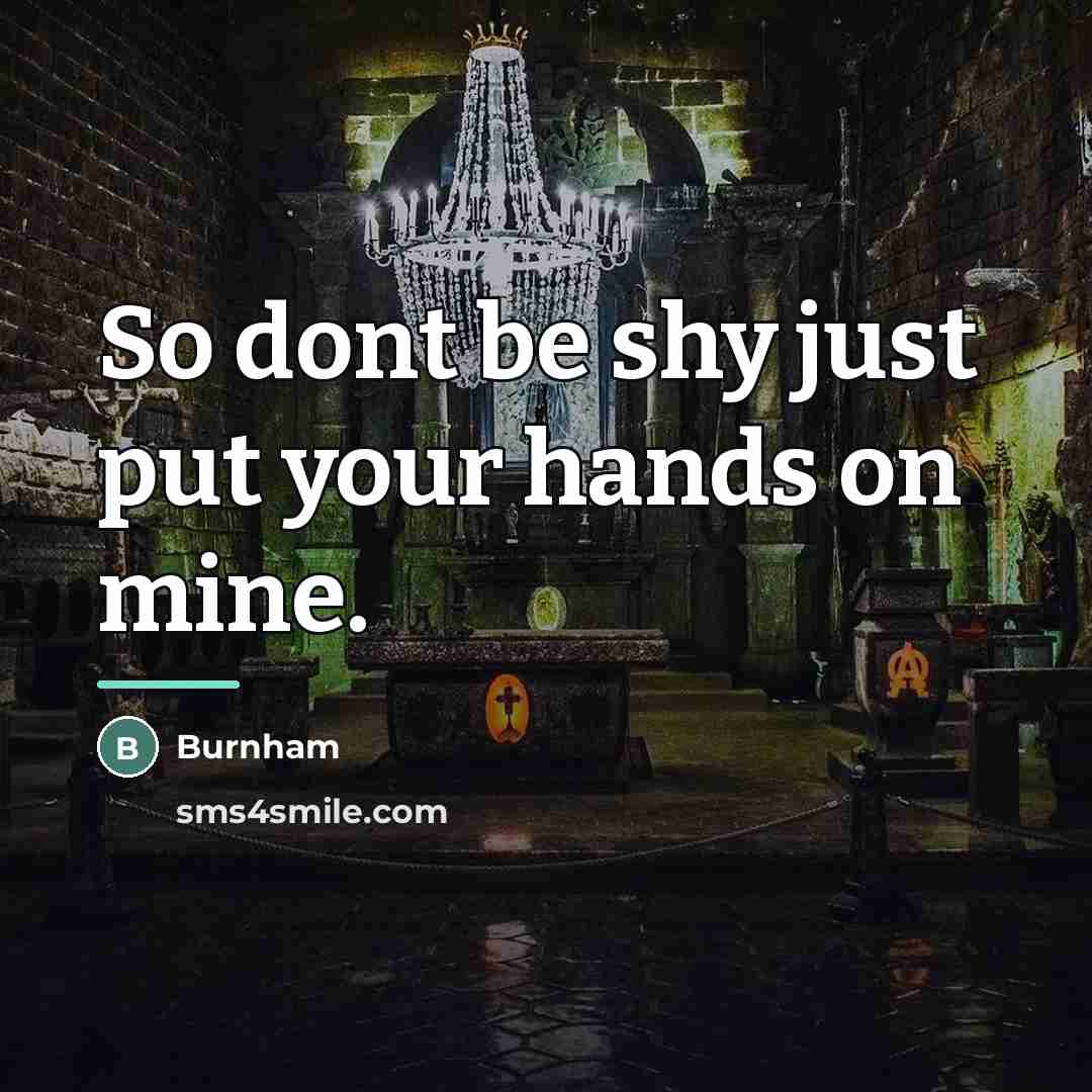 “So dont be shy just put your hands on mine.…” quote by Burnham