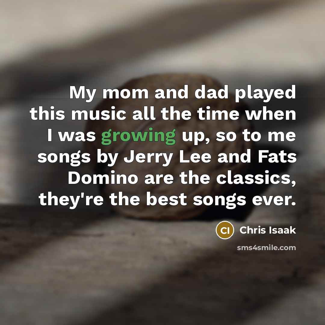 “My mom and dad played this music all the time…” quote by Chris Isaak