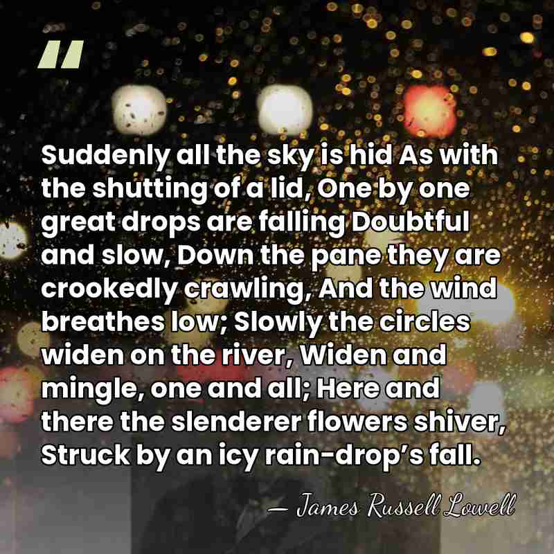 Suddenly all the sky is hid As with the shutting of a&hellip; - James Russell Lowell