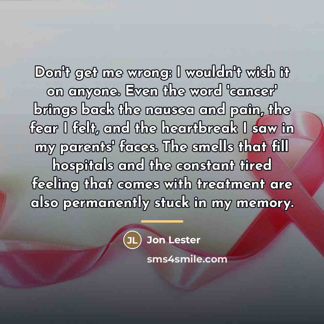 “Don't get me wrong: I wouldn't wish it on anyone.…” quote by Jon Lester