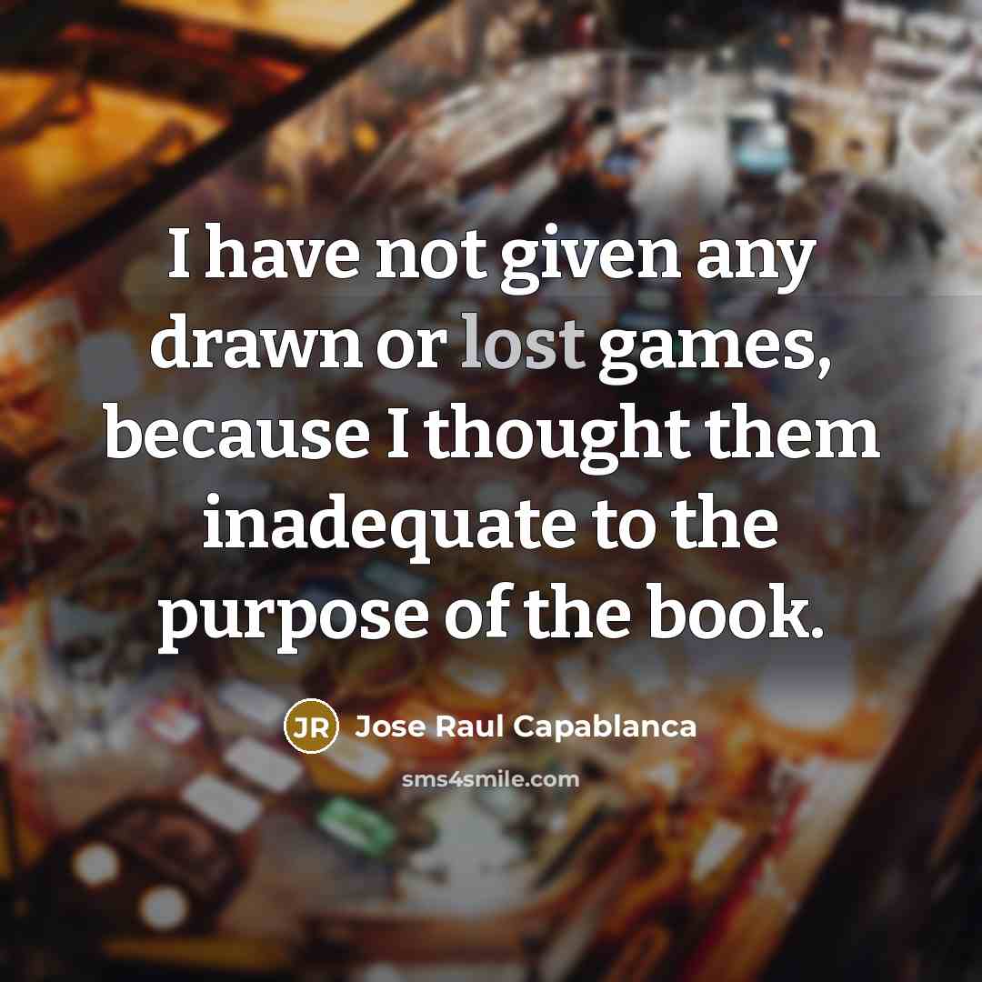“I have not given any drawn or lost games, because…” quote by Jose Raul Capablanca