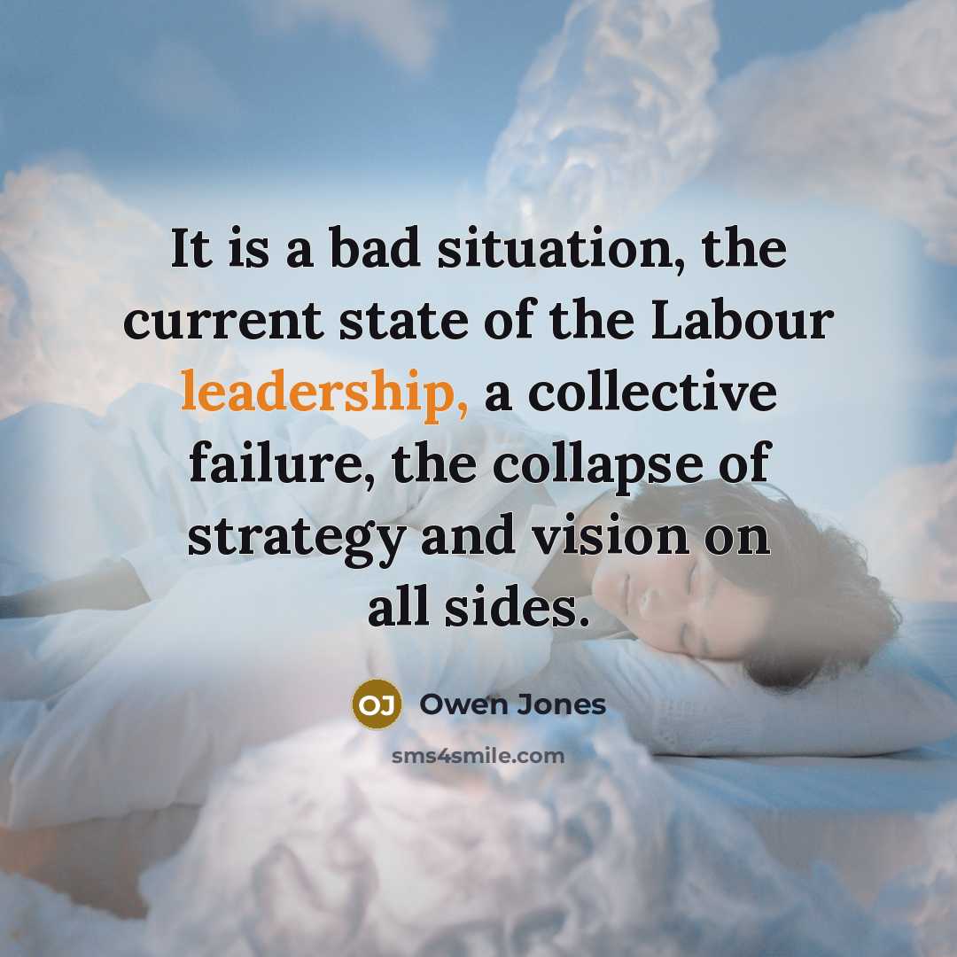 “It is a bad situation, the current state of the…” quote by Owen Jones