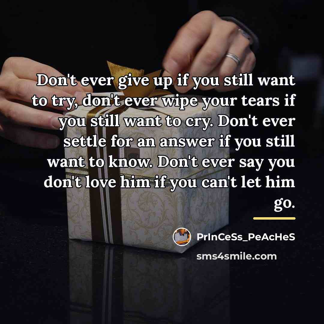 “Don't ever give up if you still want to try,…” quote by PrInCeSs_PeAcHeS