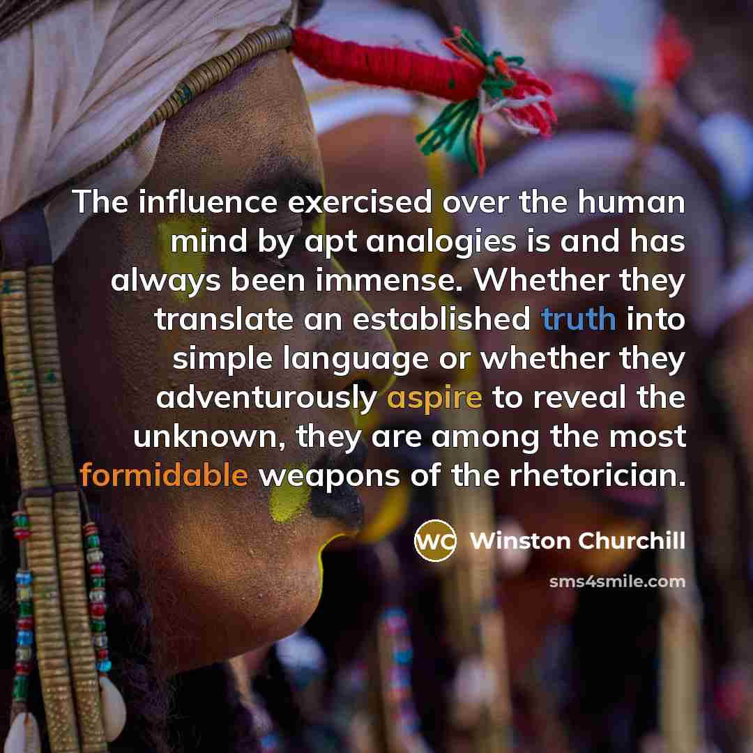 “The influence exercised over the human mind by apt analogies…” quote by Winston Churchill