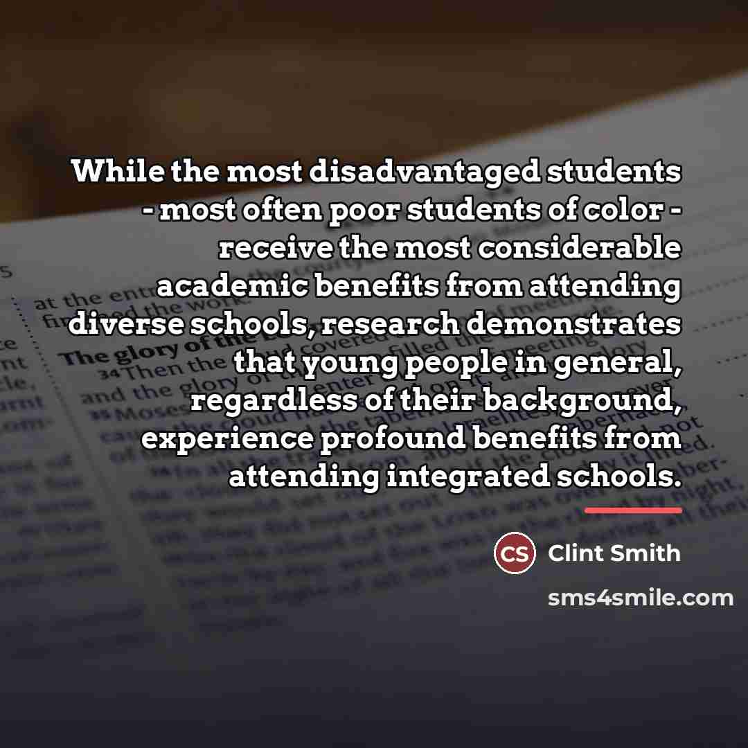 “While the most disadvantaged students - most often poor students…” quote by Clint Smith