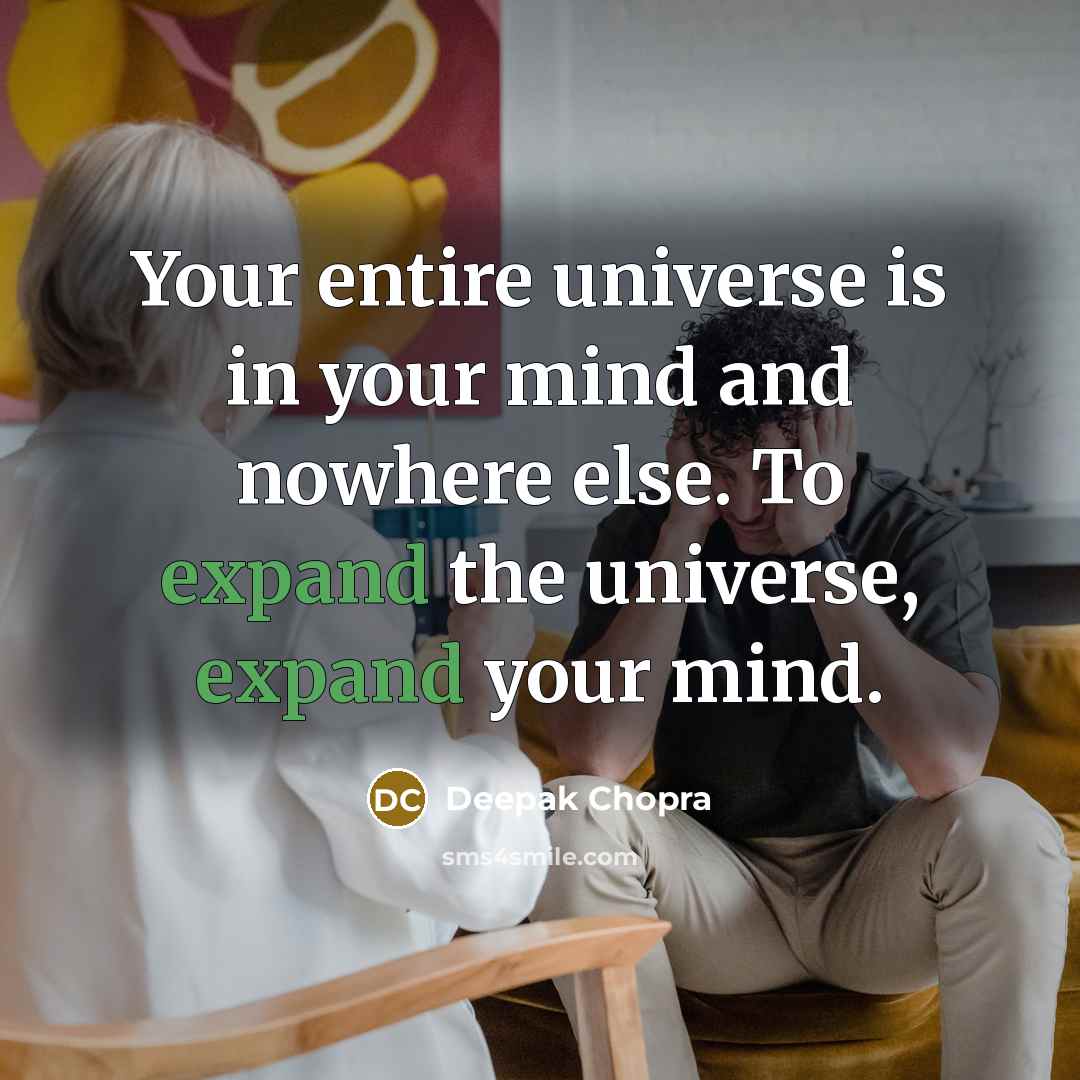 “Your entire universe is in your mind and nowhere else.…” quote by Deepak Chopra