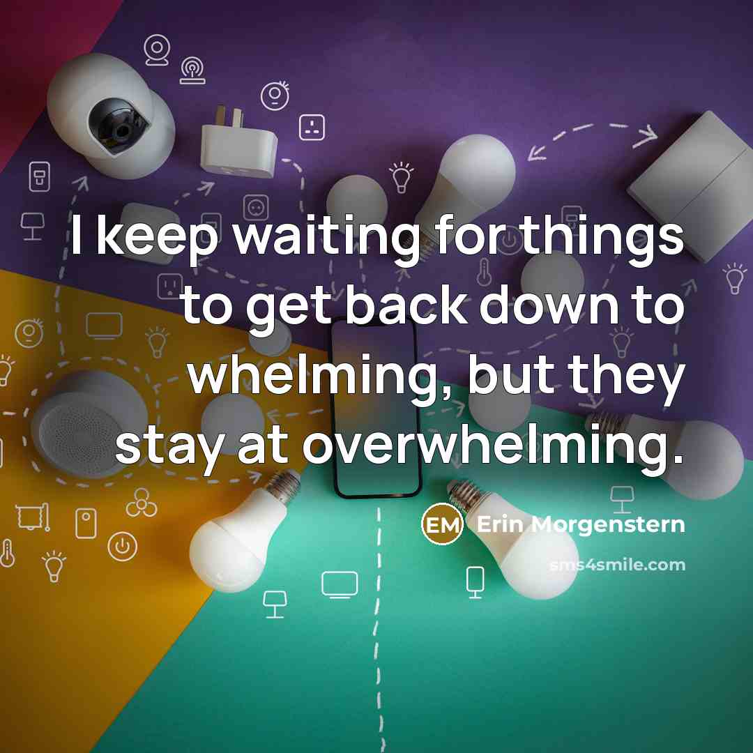 “I keep waiting for things to get back down to…” quote by Erin Morgenstern