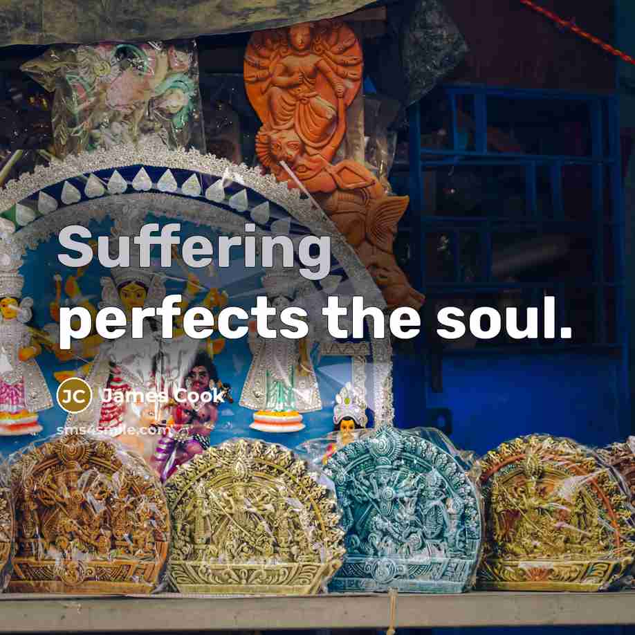 “Suffering perfects the soul.…” quote by James Cook