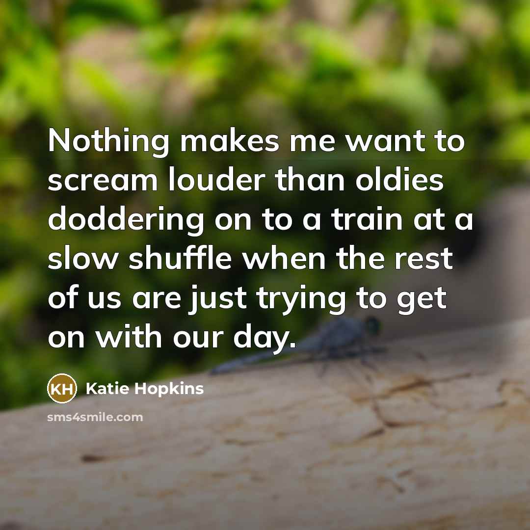 “Nothing makes me want to scream louder than oldies doddering…” quote by Katie Hopkins