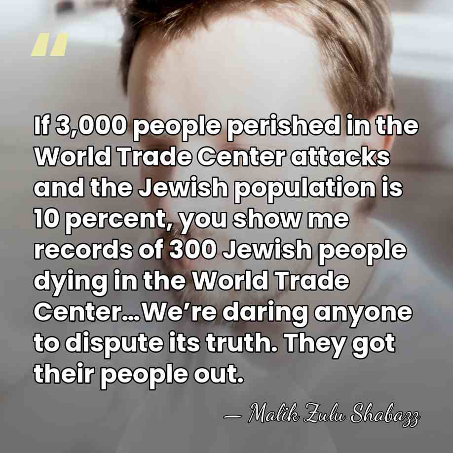 If 3,000 people perished in the World Trade Center attacks and the&hellip; - Malik Zulu Shabazz