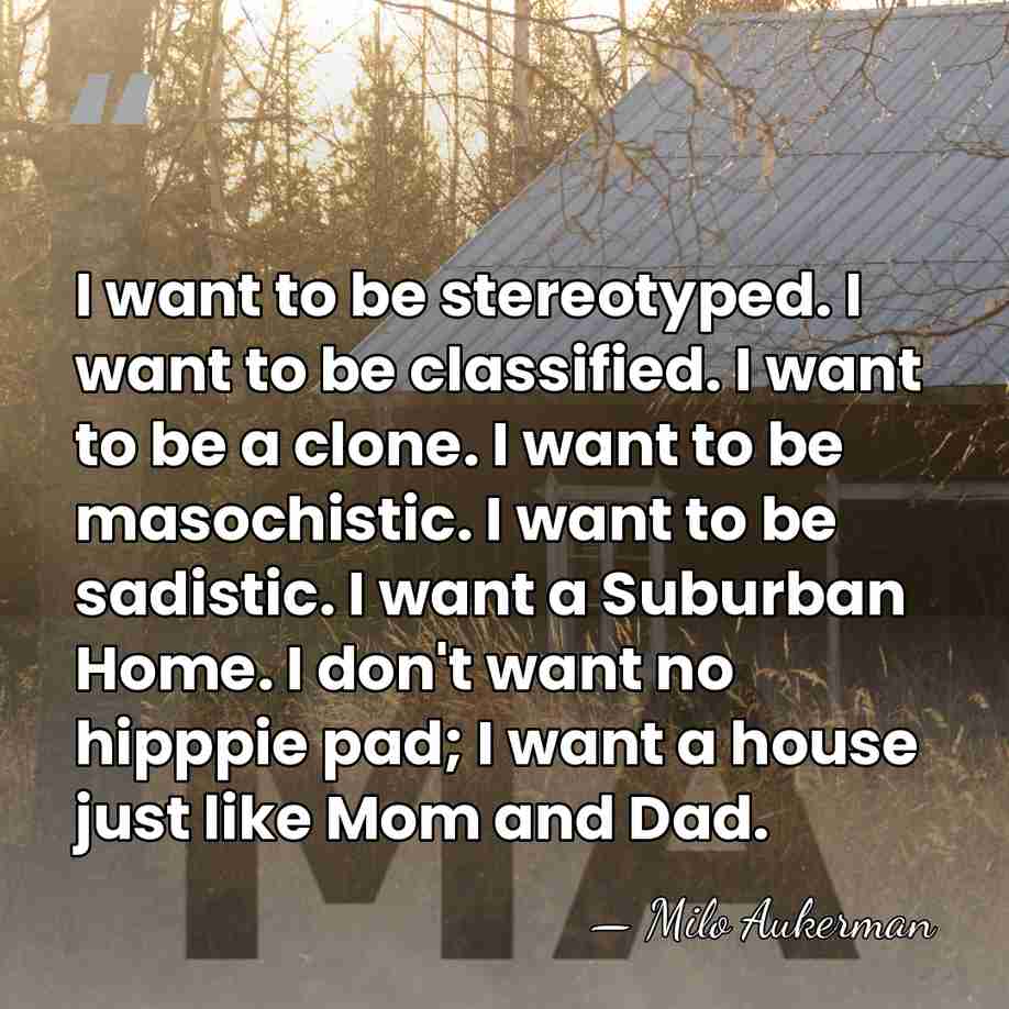 I want to be stereotyped. I want to be classified. I want&hellip; - Milo Aukerman
