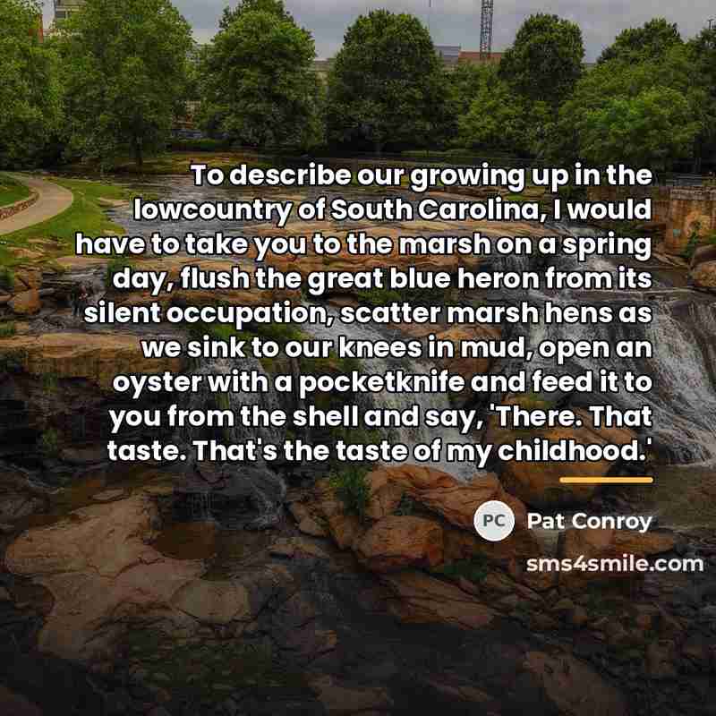 “To describe our growing up in the lowcountry of South…” quote by Pat Conroy