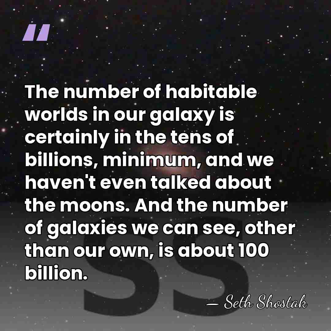 The number of habitable worlds in our galaxy is certainly in the&hellip; - Seth Shostak