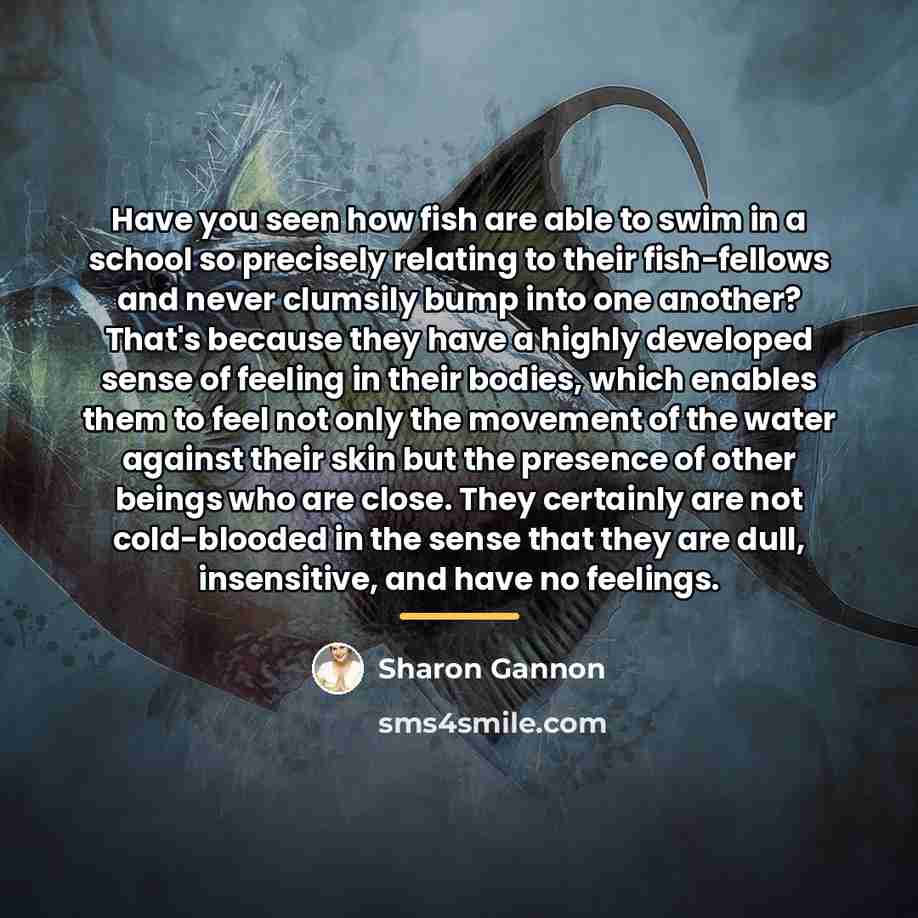 “Have you seen how fish are able to swim in…” quote by Sharon Gannon