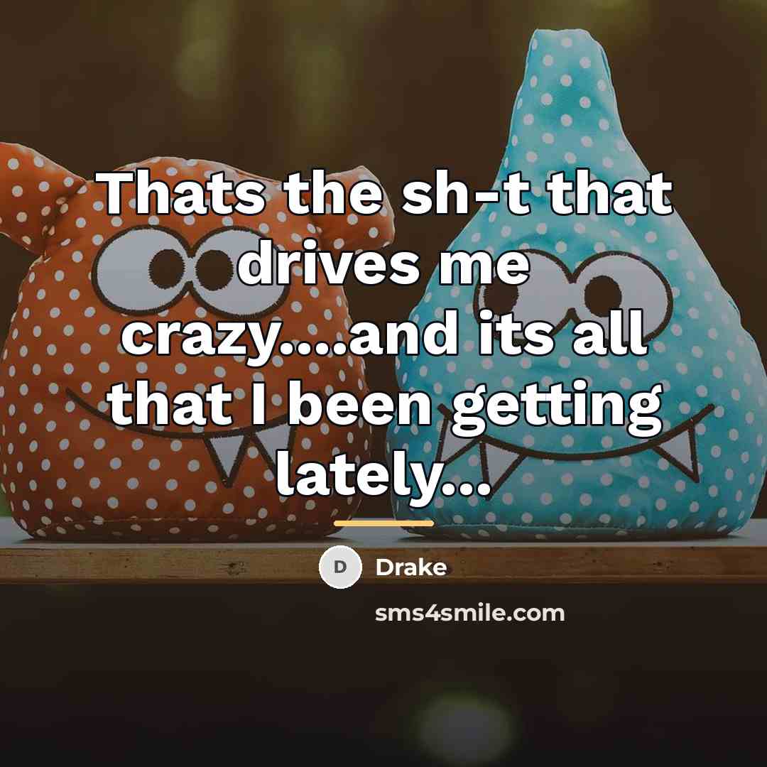 “Thats the sh-t that drives me crazy....and its all that…” quote by Drake