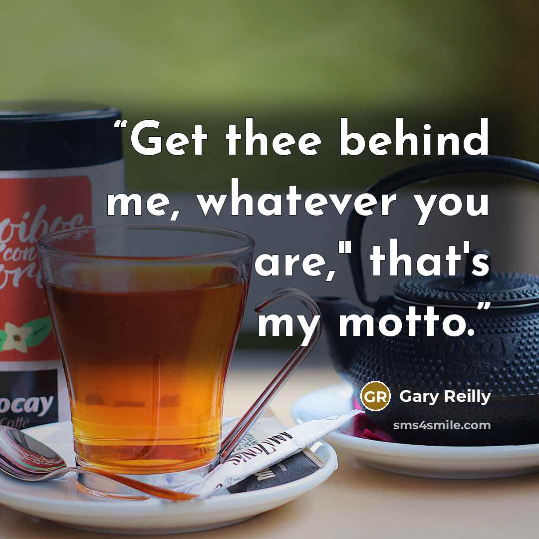 “Get thee behind me, whatever you are," that's my motto.” quote by Gary Reilly