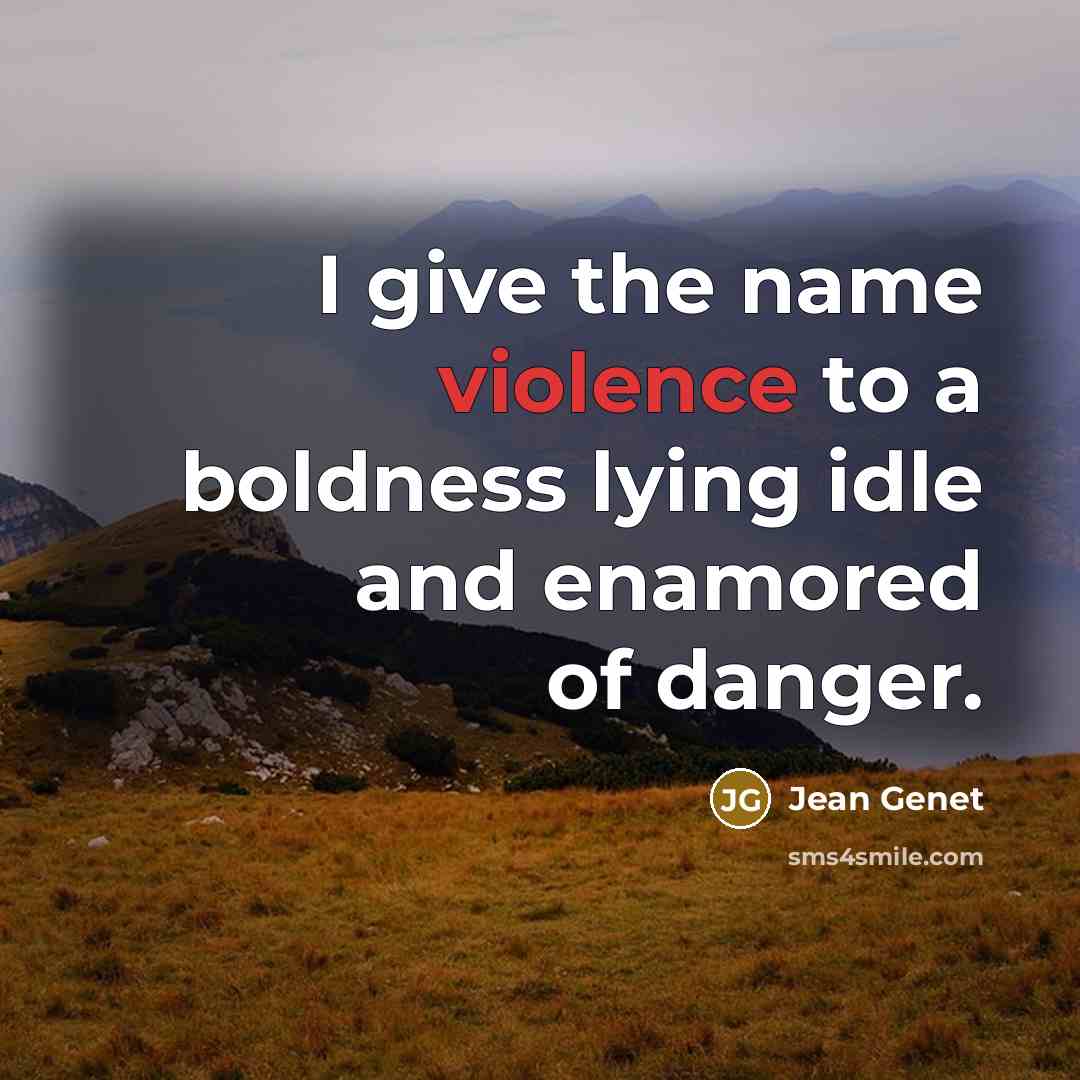 “I give the name violence to a boldness lying idle…” quote by Jean Genet