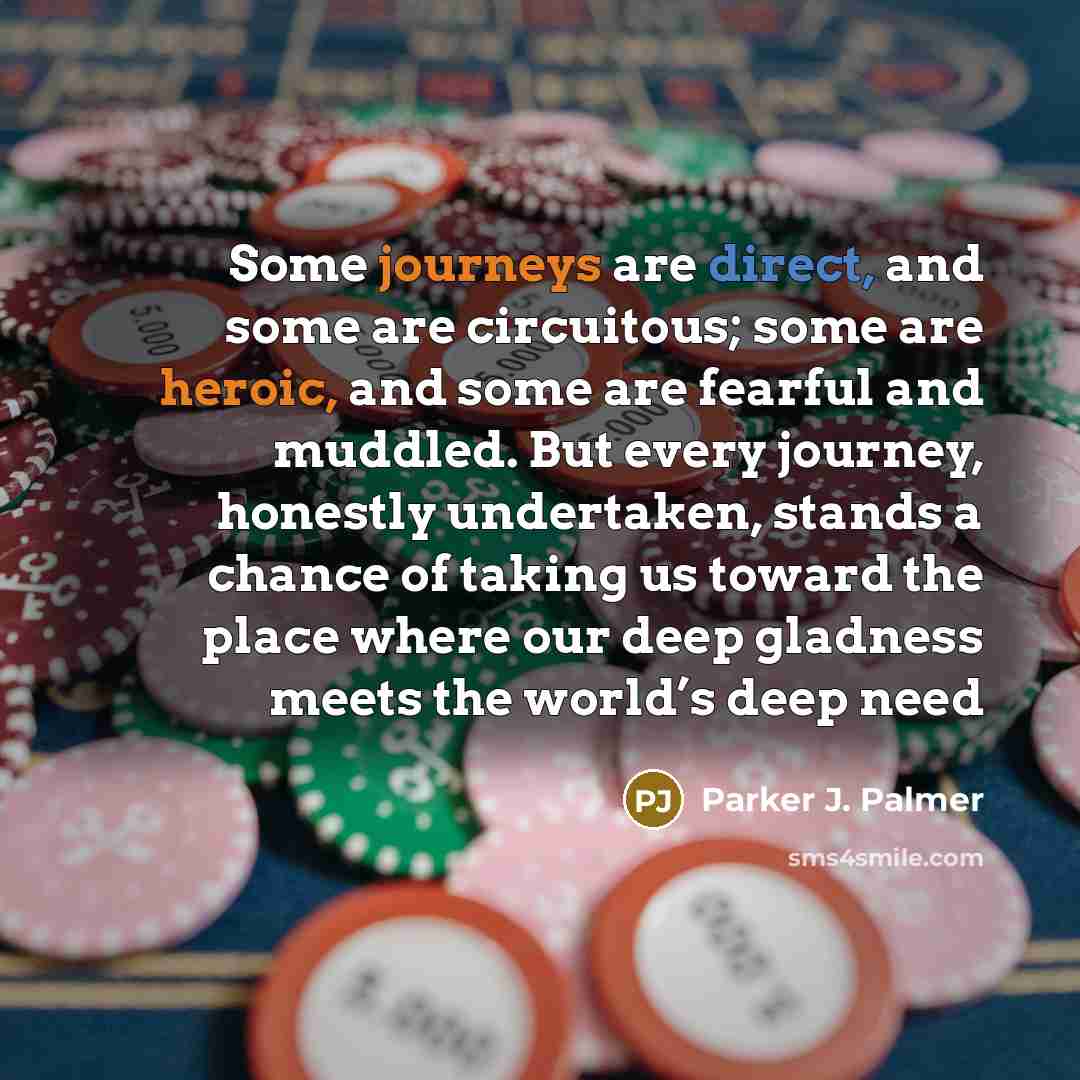 “Some journeys are direct, and some are circuitous; some are…” quote by Parker J. Palmer