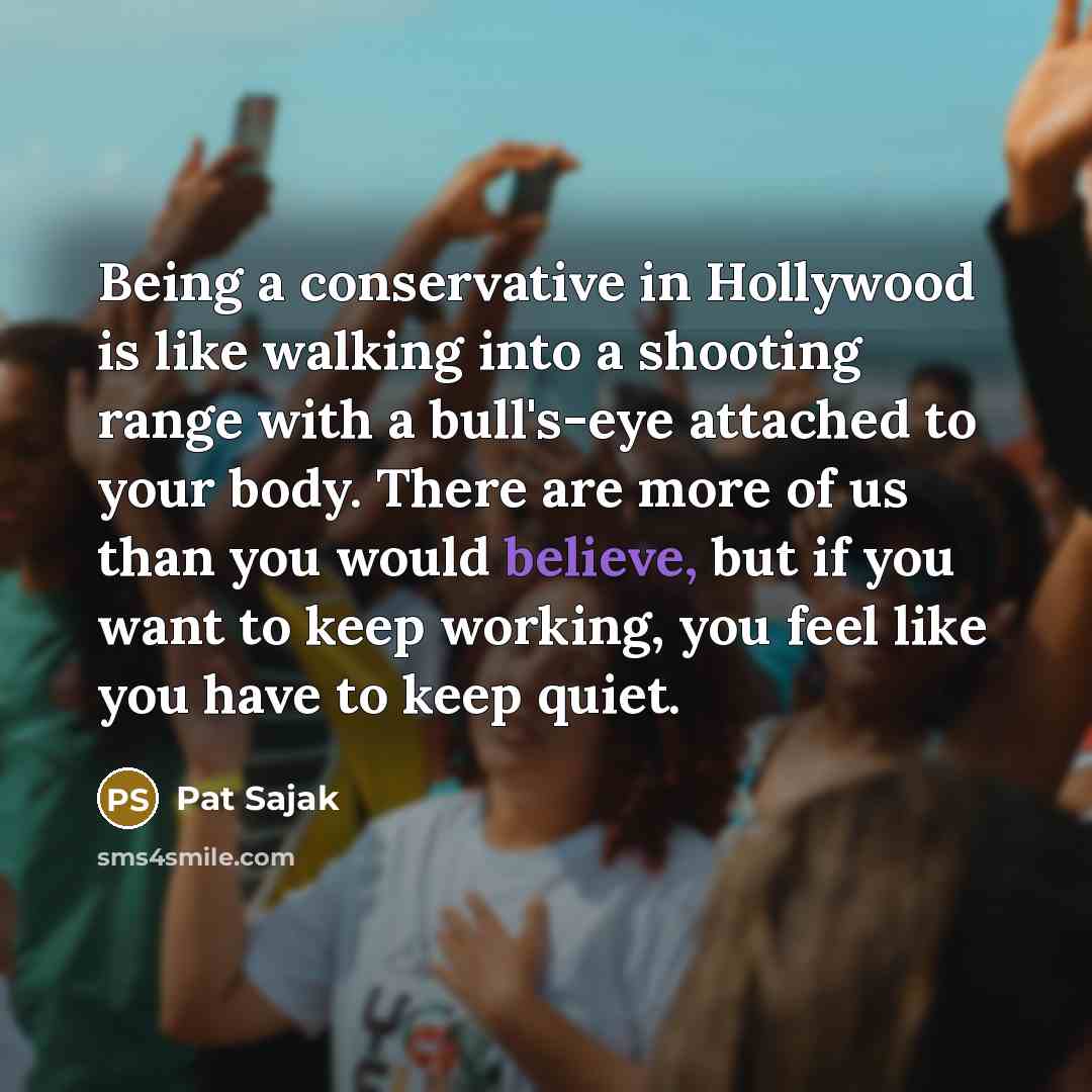 “Being a conservative in Hollywood is like walking into a…” quote by Pat Sajak