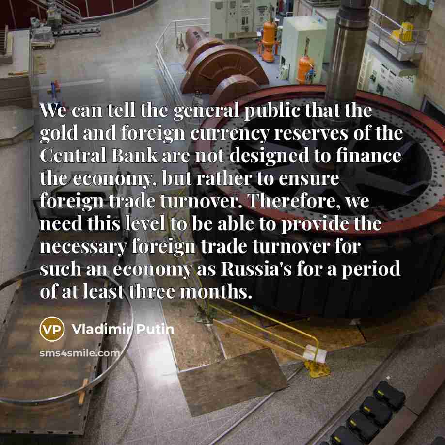 “We can tell the general public that the gold and…” quote by Vladimir Putin