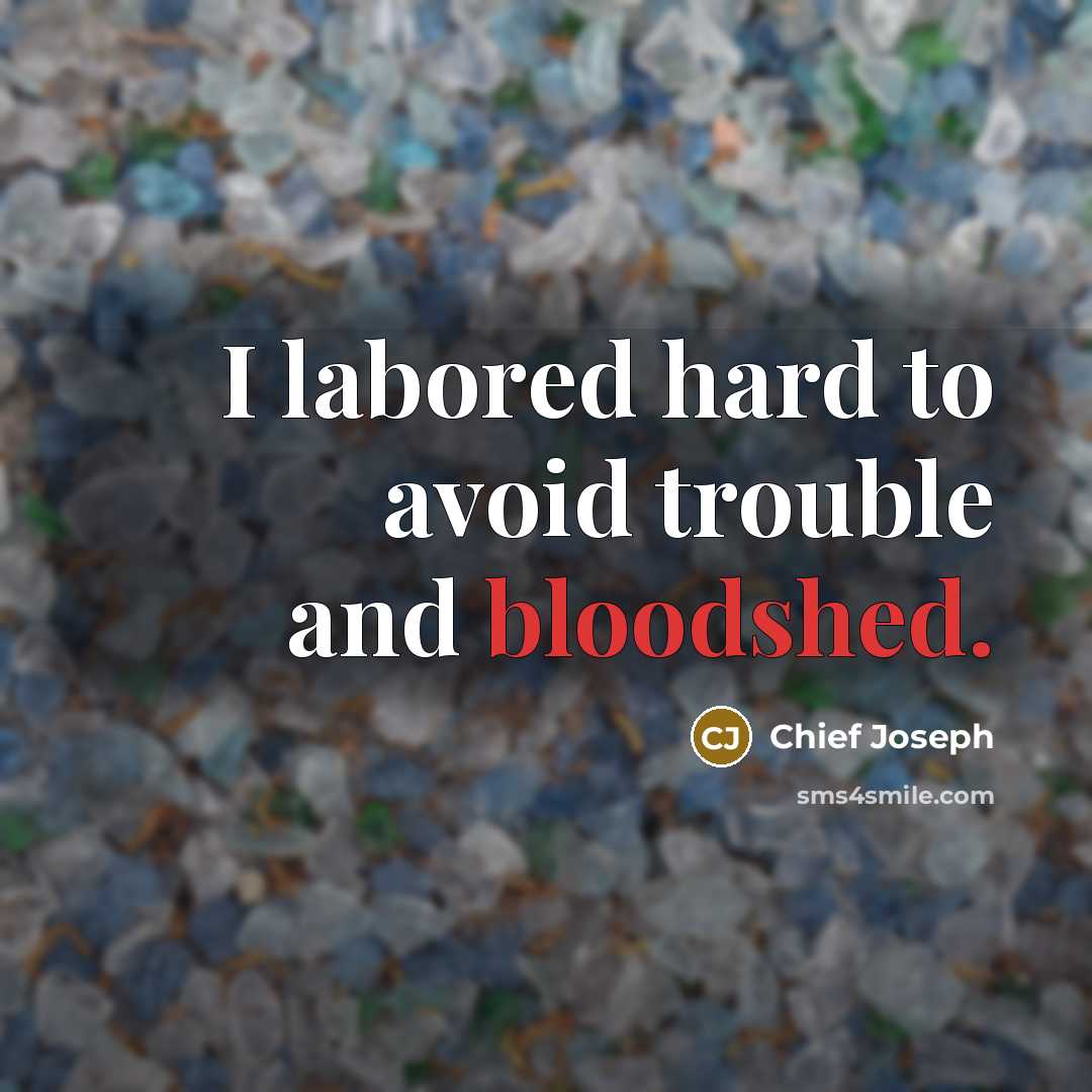 “I labored hard to avoid trouble and bloodshed.…” quote by Chief Joseph