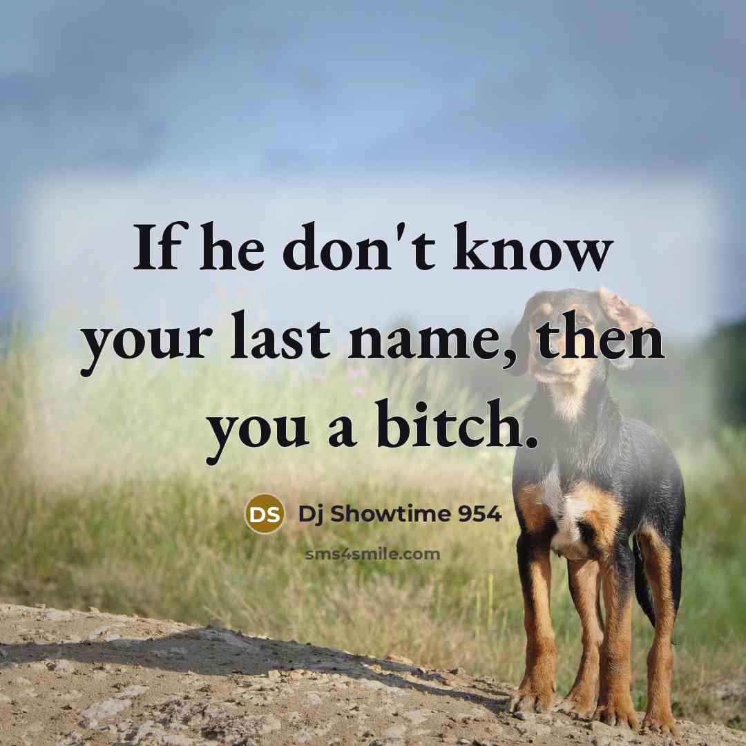 “If he don't know your last name, then you a bitch.” quote by Dj Showtime 954