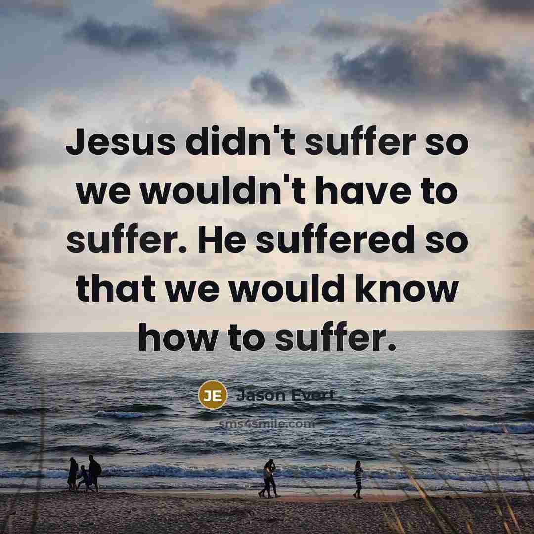 “Jesus didn't suffer so we wouldn't have to suffer. He…” quote by Jason Evert