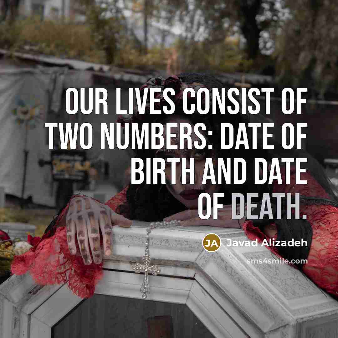 “Our lives consist of two numbers: date of birth and…” quote by Javad Alizadeh