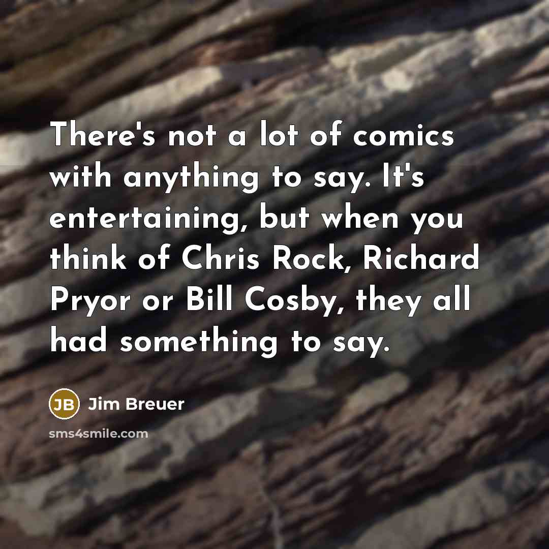 “There's not a lot of comics with anything to say.…” quote by Jim Breuer