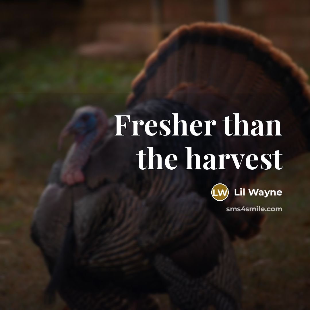 “Fresher than the harvest…” quote by Lil Wayne
