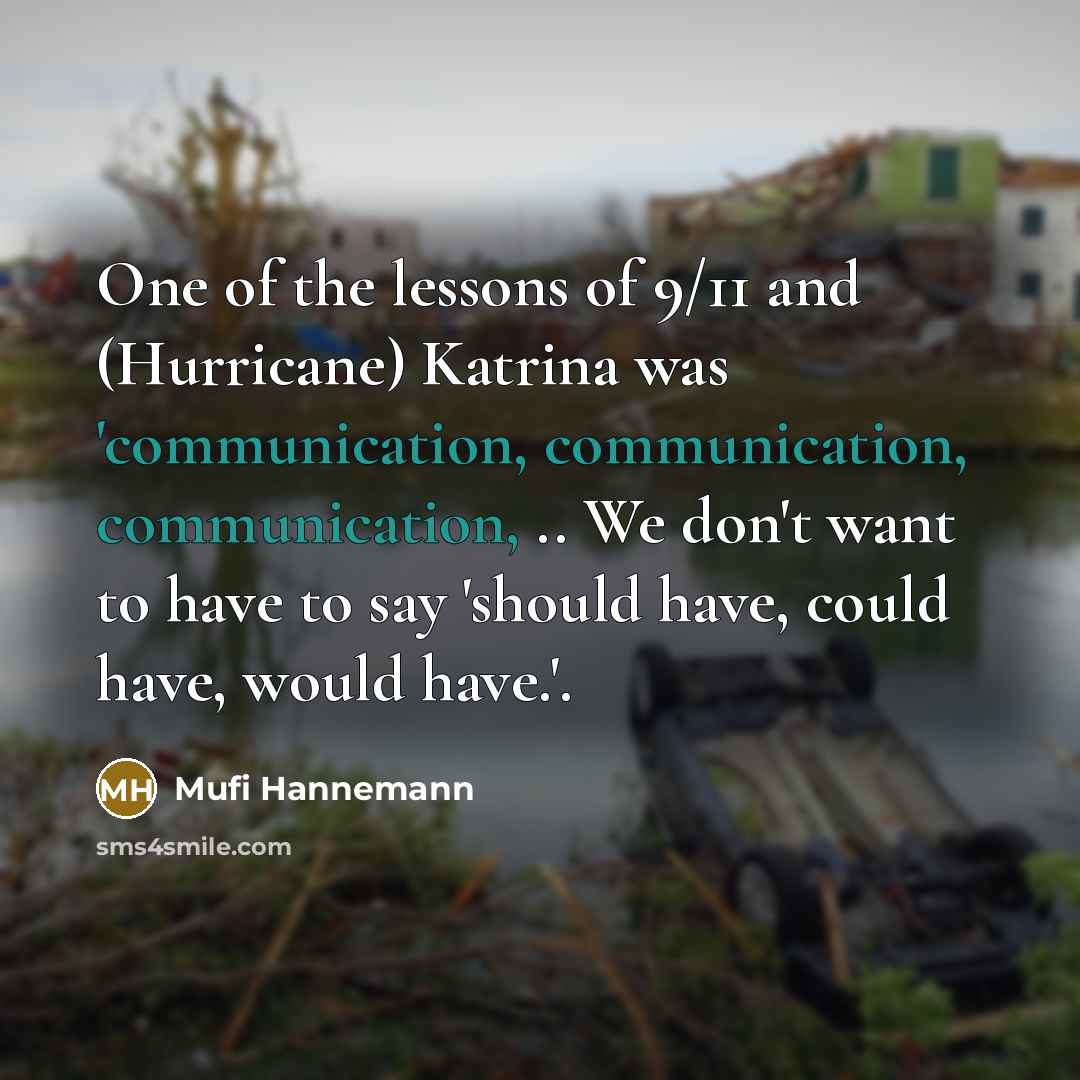 “One of the lessons of 9/11 and (Hurricane) Katrina was…” quote by Mufi Hannemann